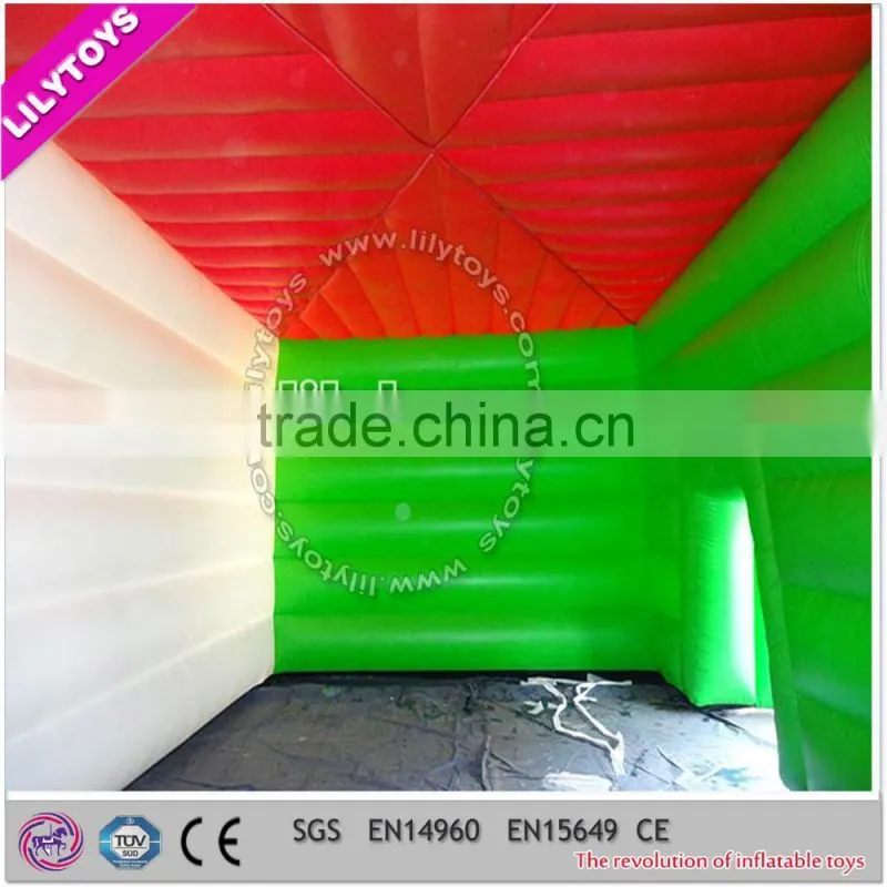 ECO-friendly pvc type inflatable green outdoor event tents manufatures, rectangle design tent