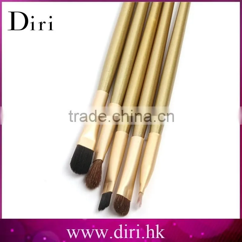 Wholesale soft 5 pcs golden makeup artist brush set
