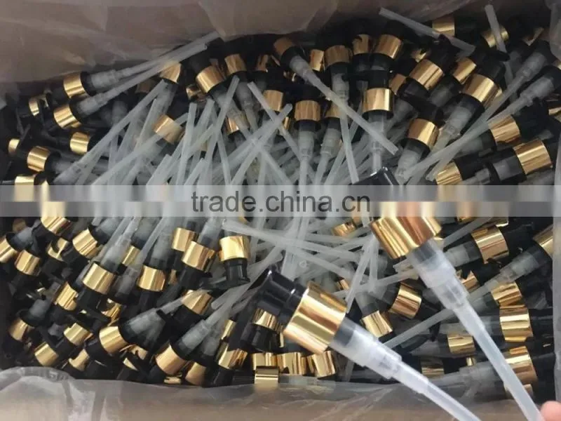 24mm 28mm wholesale shiny gold aluminum lotion pump cap for shampoo bottle