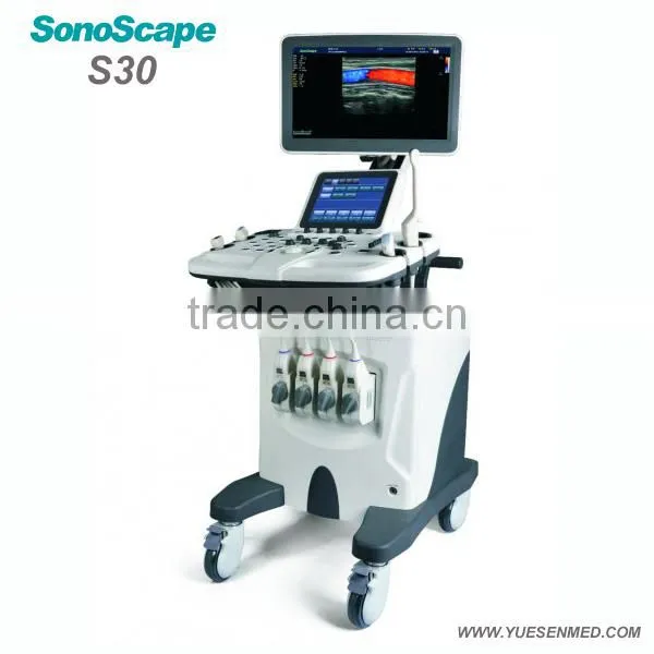 Famous brand 3D 4D mobile trolley color doppler ultrasound scanner sonoscape S30