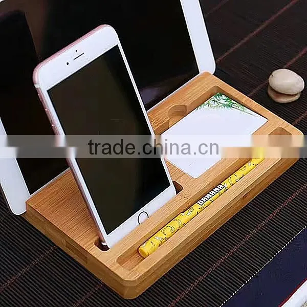 Mobile phone bamboo charging stand holder, multi-function bracket wholesale