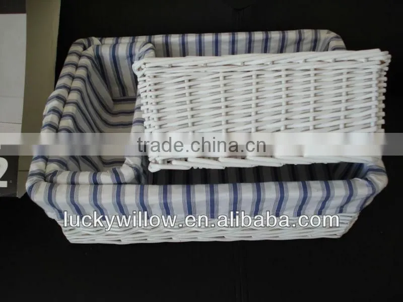 hand-made crafts willow storage baskets with cotton lining