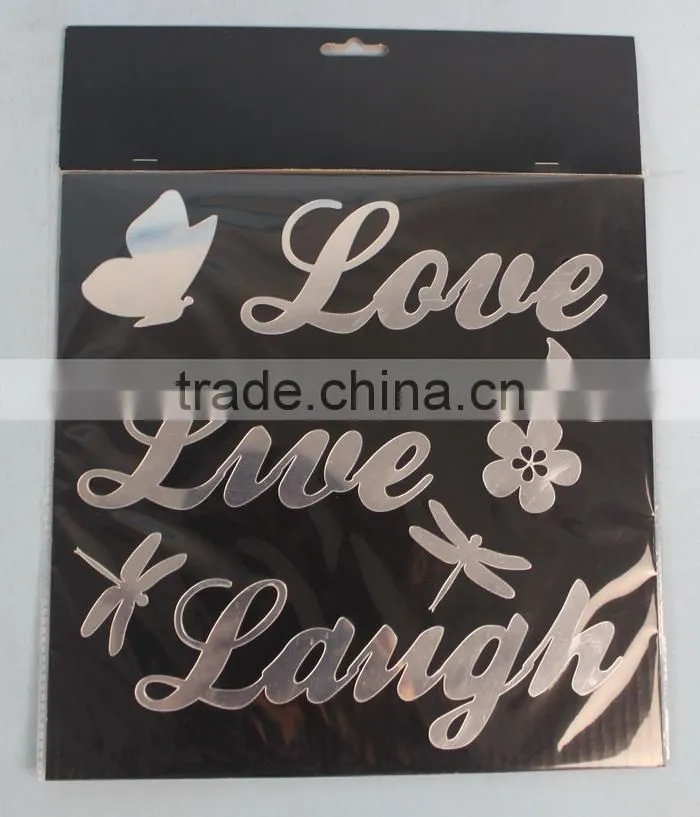 Silver Word LOVE LIVE LAUGH Mirror Stickers
