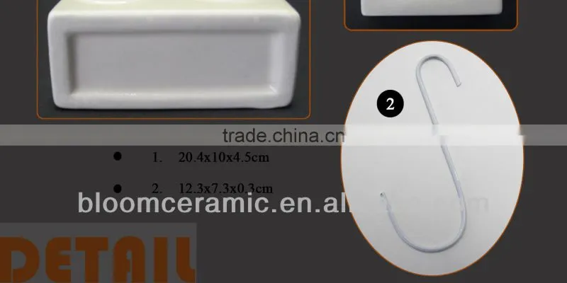 Fashional design white ceramic humidifier with metal "S" hook