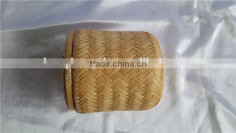 China Style New Bamboo weave Casket with lid M