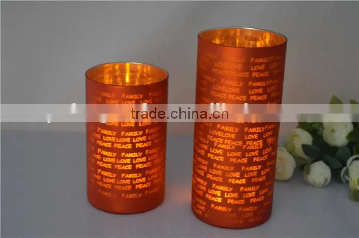 bar table lighted glass cylinders for candles