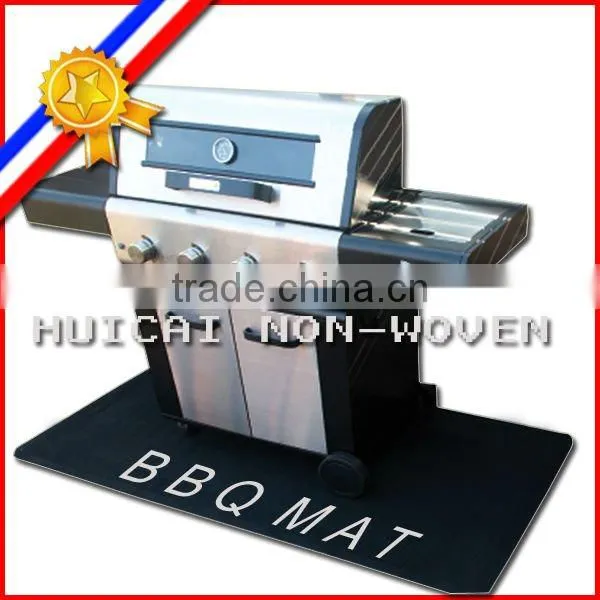Anti oil and flame resistant BBQ floor grill mat