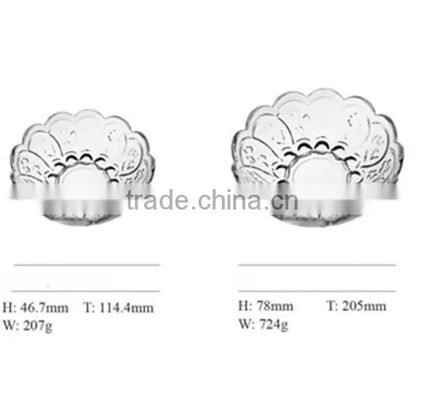 Wholesale high quality elegant glass bowl salad glass bowl