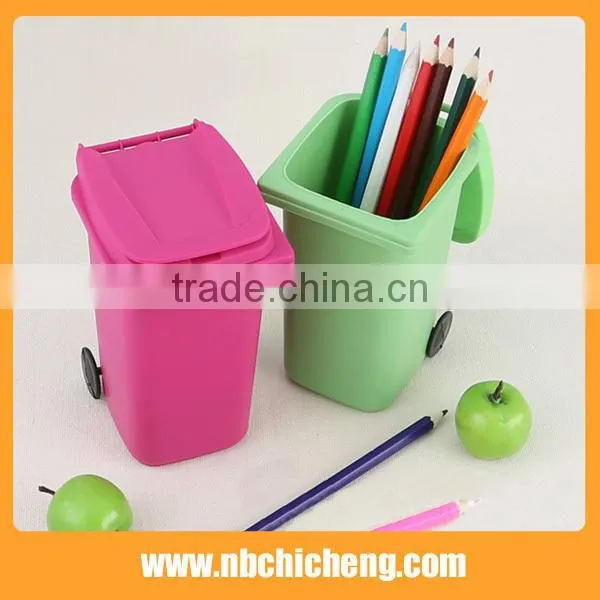 Plastic Pen Holder Recycle Bin Pen Holder Trash Can Brush Pot