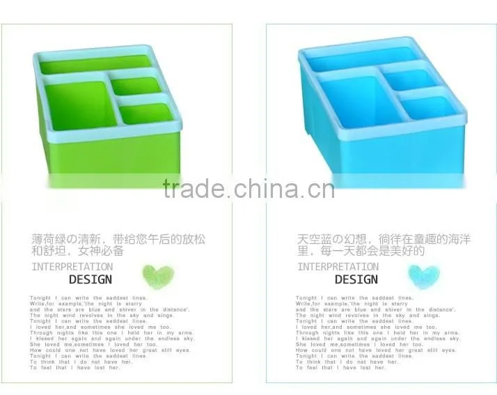 Plastic Cosmetic Organizer Pink Display Case Box Office Desk Dividers Storage Box