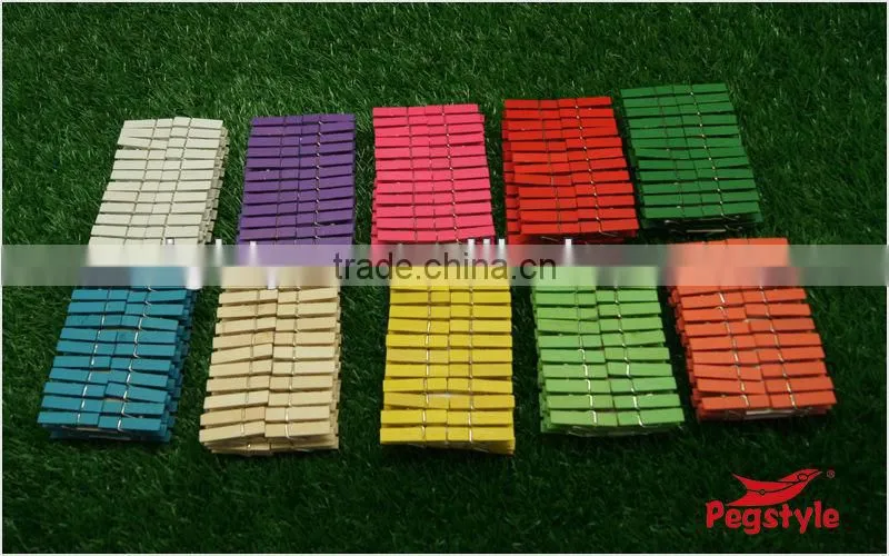 4.8cm Colored Handicraft Wooden Pegs Cloth Clip