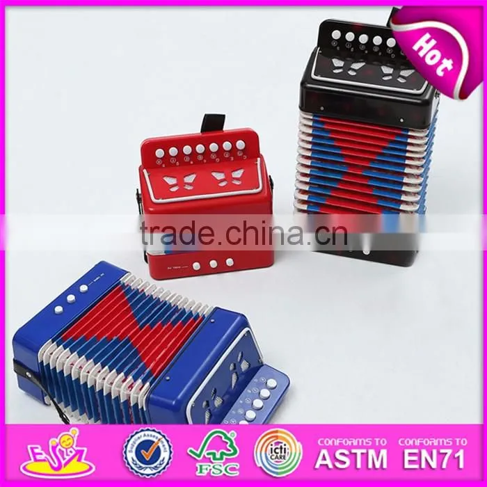 Most popular children gift toy wooden musical piano accordion for sale W07K006B