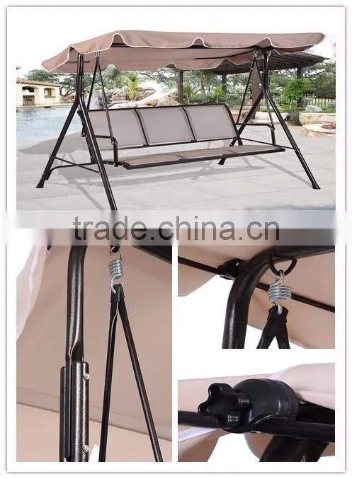 Customized 3 person canvas hanging swing chair outdoor swing chair for hot sale