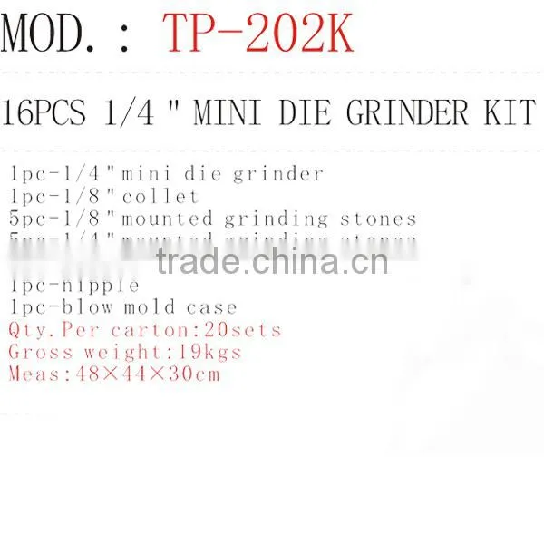 Factory Made Low Price 16PCS 1/4" Mini Die Grinder Kit TP202K