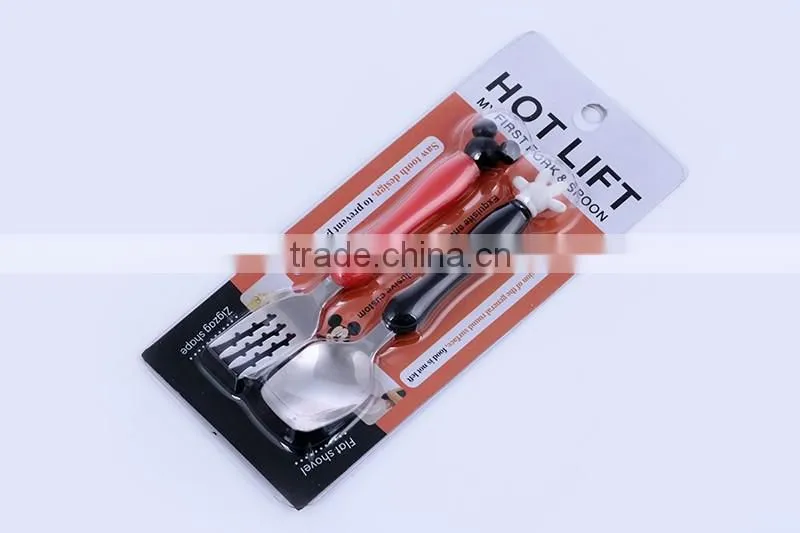 BXZ15 Adorable cute carton cutlery set kitchen utensils baby spoon and fork set