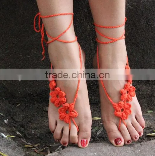 2015 New product Women Body Jewelry wedding Crochet Barefoot Sandals