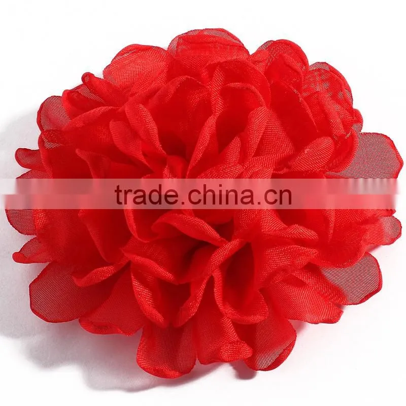 handmade singe organza flower clip for kids hair accessories