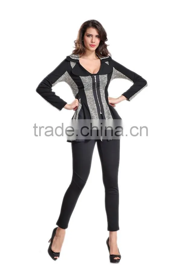 2014 New Arrival Ladies'Long Sleeve Blazer / Jacket with Flare Hem