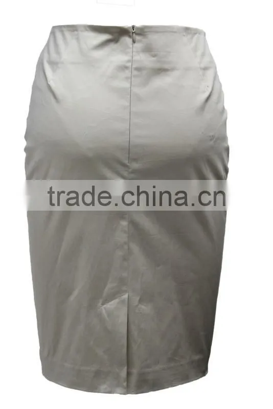 2016 Hot Sale Formal/Mature Clothing Manufacturer Polyester Satin Back Slit Wrap Around Skirts