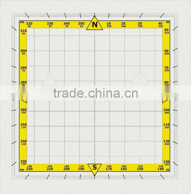 Kearing, flexible plastic square plotter, transparent square protractor with 1.0mm thickness, for nautical pilot training #KPP-5