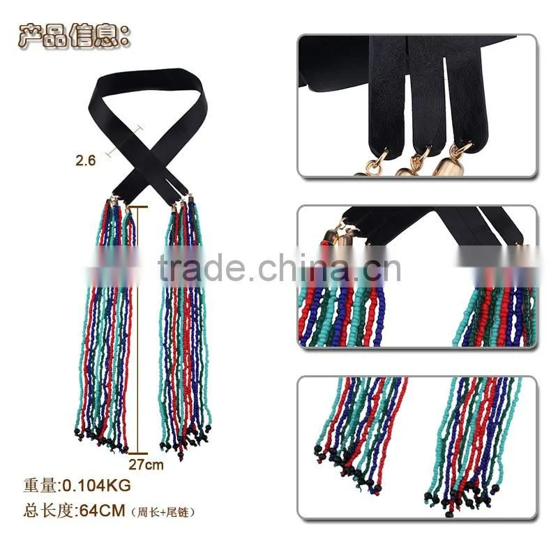 Big brand colorful small beads tassel necklaces for womens jewelry