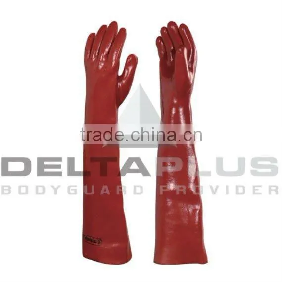 PVC caustic resistant glove, long plastic glove