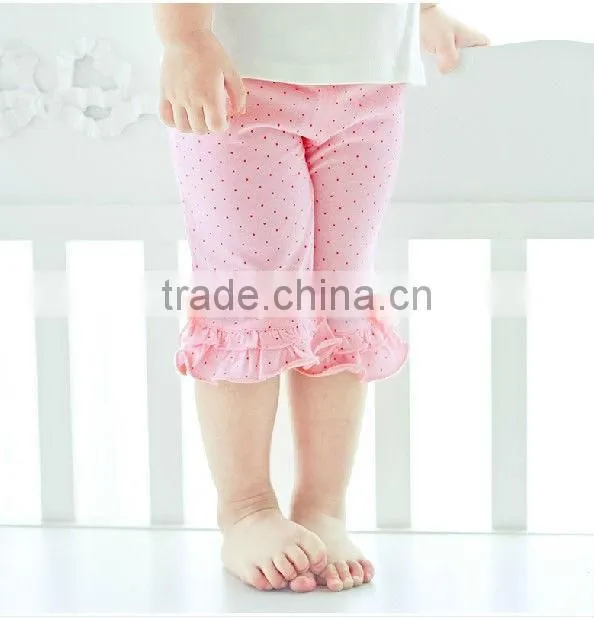 Pink children wholesale ruffle pants,ruffle capri pants,baby shorts