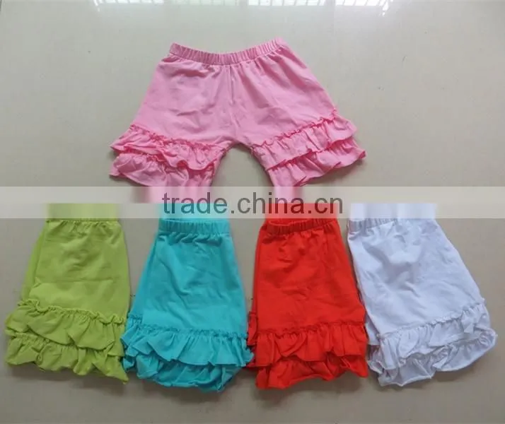 Newest Little Girl Summer Clothing Multiple Colors Choose Double Ruffle Baby Shorts