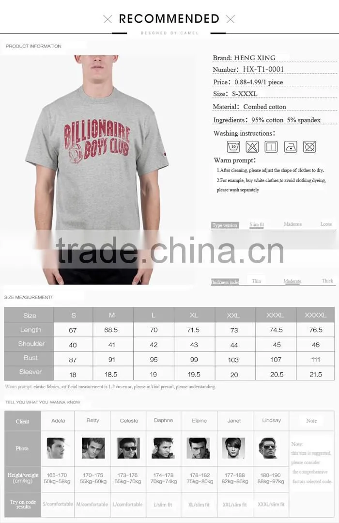 Design Your Own Cotton T Shirt/Custom T Shirt Printing/T Shirt Wholesale China