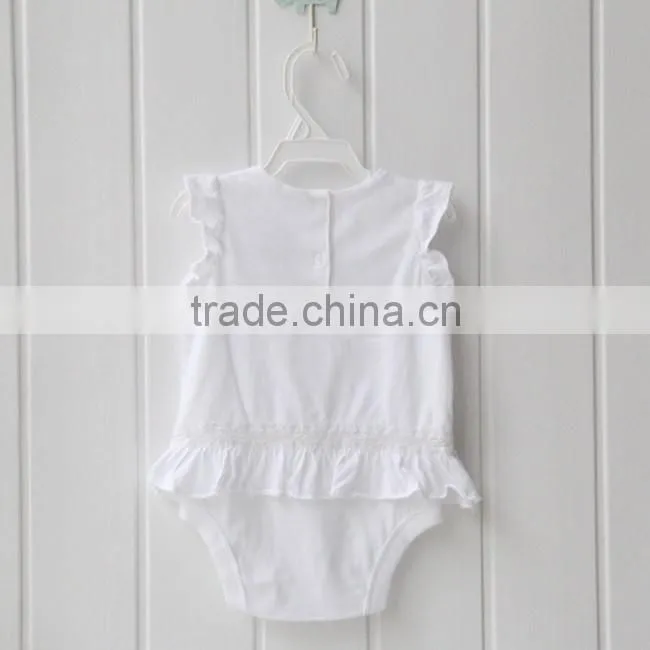 Natural White Organic Cotton Girls Baby Bodysuits