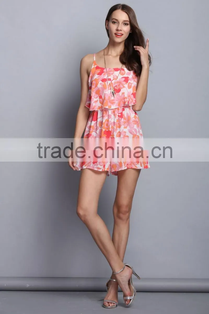 New fashion Ladies dresses sleeveless summer Korean floral dress for sale