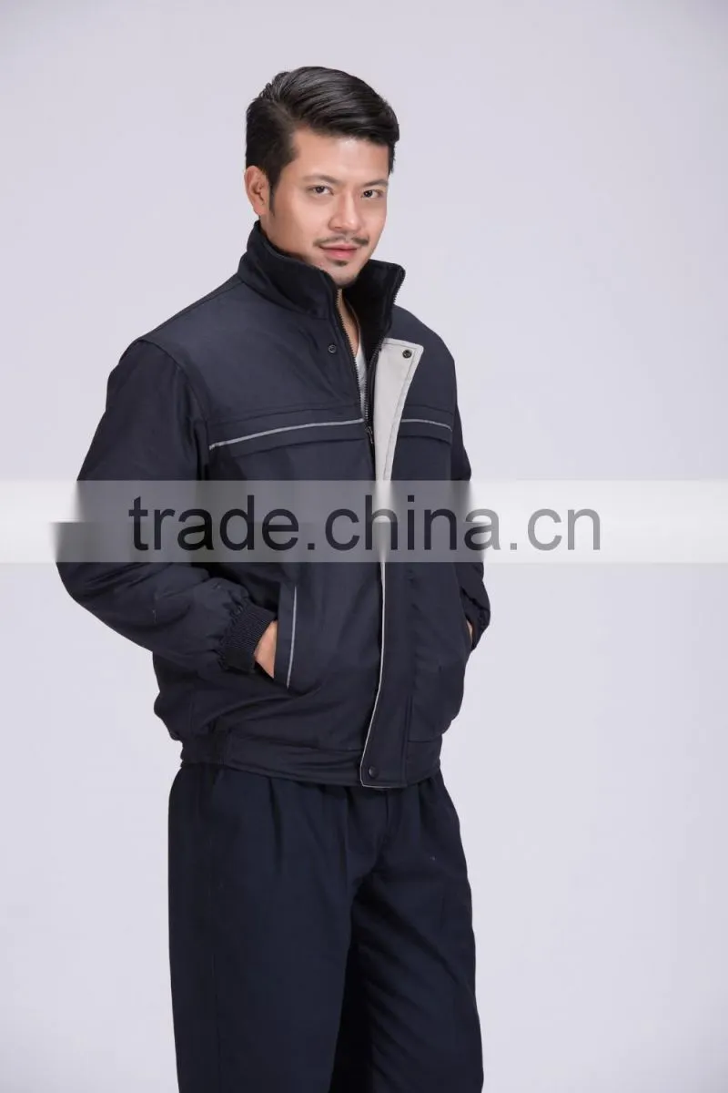 Industrial hi-vis workers safety clothing with reflect light winter cotton coat