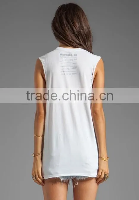 ladies white polyester tank top