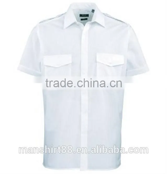 premier mens short sleeve white airline shirts airline pilot shirts