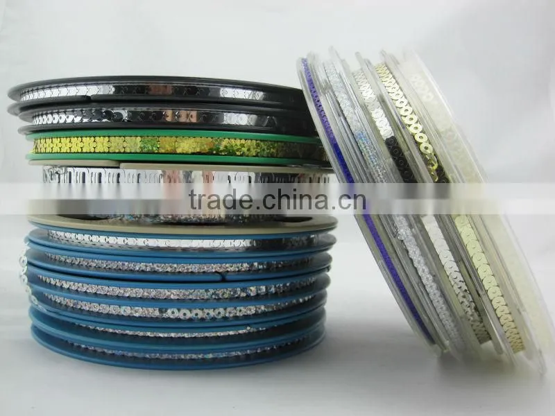 Chain Sequins roll pet sequins foil Color sequins for Embroidery
