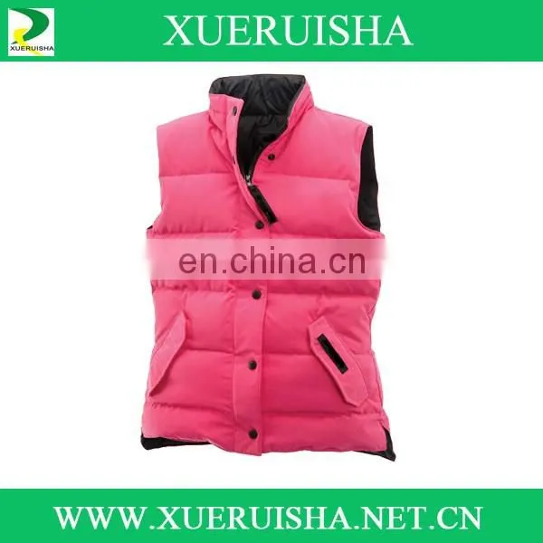 fashion sleeveless white down fill jackets for woman