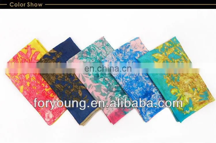Flower Printed Polyester Scarf