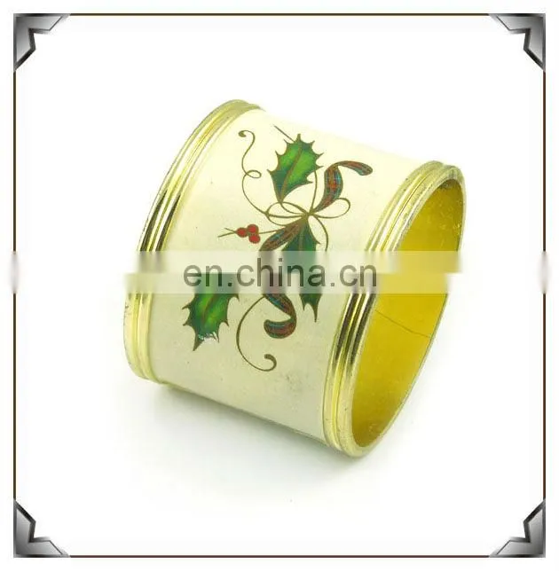 Metal Napkin Ring with Flower