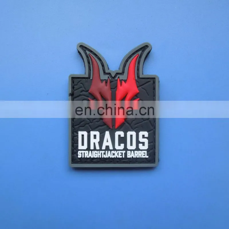 Customized red and white color 3D embossed AS SEEN ON IG logo soft pvc label patch for garment