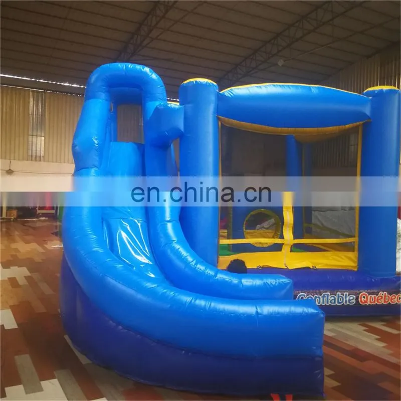 Hot sale!!! Small blue and yellow inflatable bouncer with slide for kids