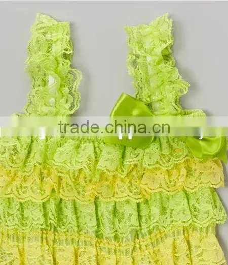 2014 multicolor lace petti romper/posh petti lace romper for baby
