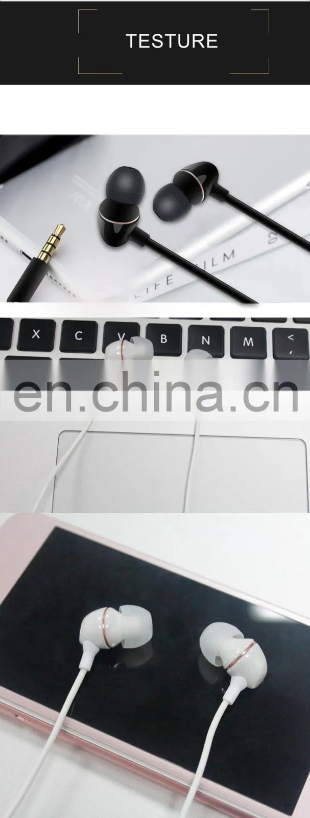YooType 2021 best selling ceramics wired earphone piezo speaker stereo audio sounds wired earbuds