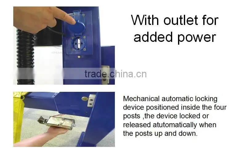 Durable life-span and low noise 4 post hydraulic lifter