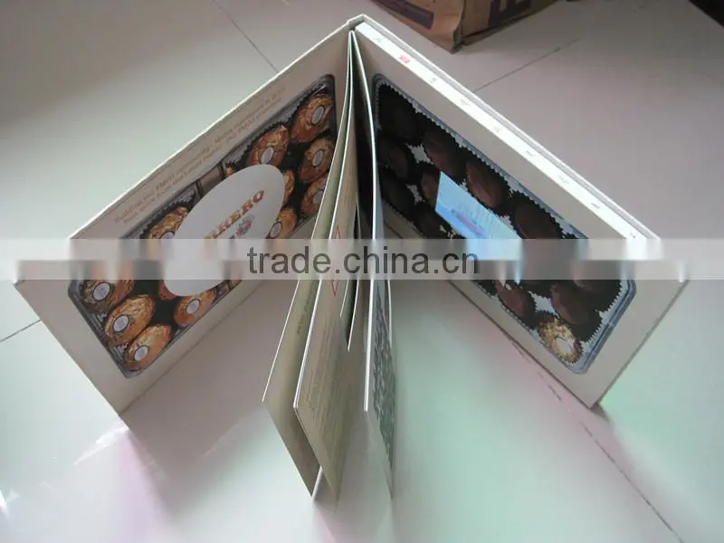 customized multi-page printing video book/video brochure card
