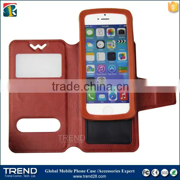 high quality smartphone universal magnetic wallet flip leather case