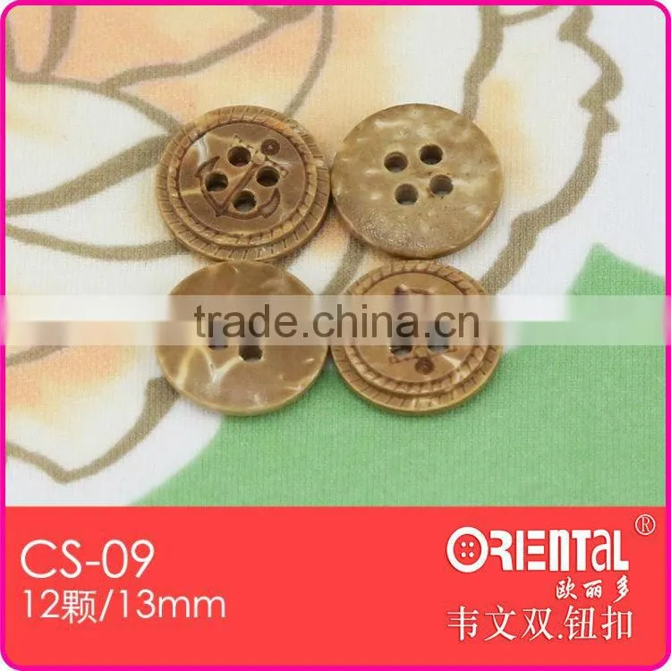 logo engraved coconut button