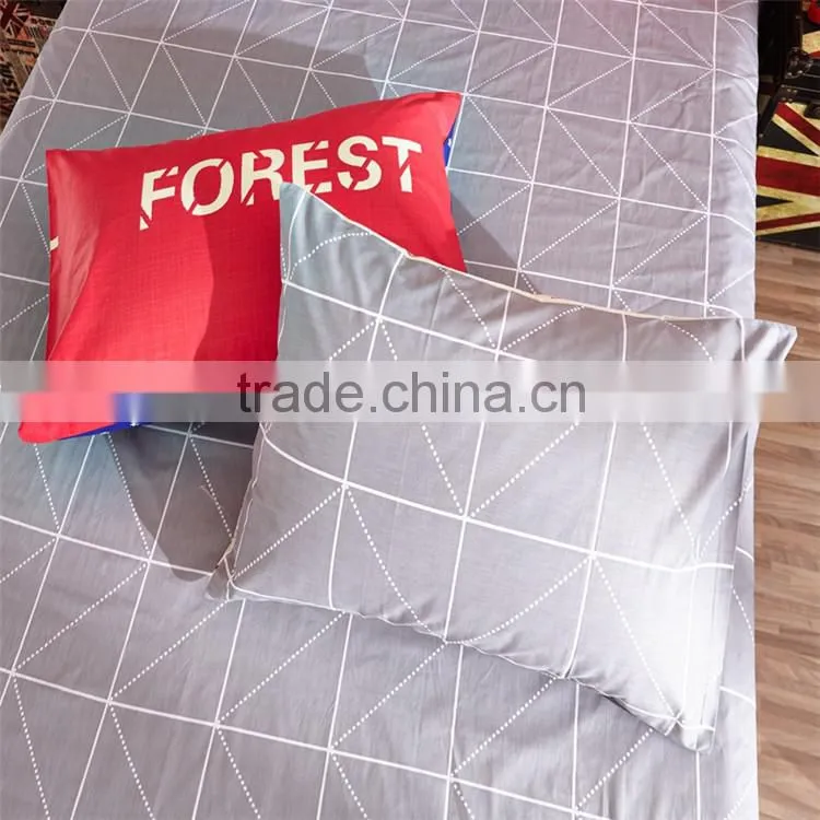 Fashion white color cotton bedsheet set anchor printed 4 pcs queen size kids bedding set