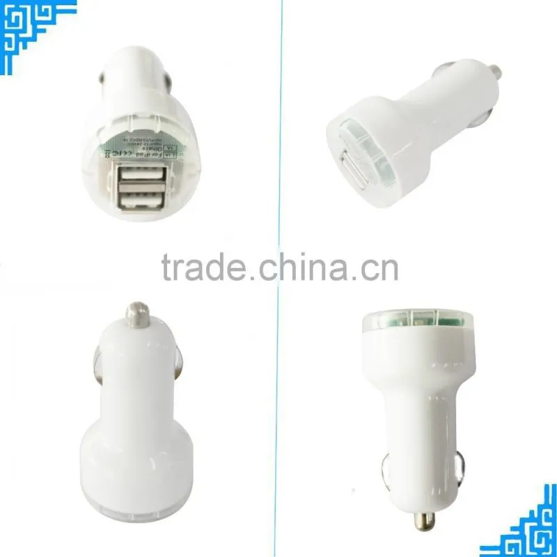 High quality micro usb car charger 5v2a colorful and portable dual auto charger