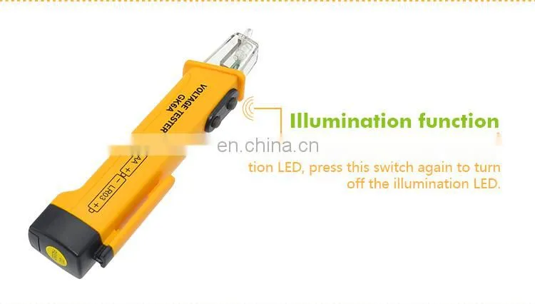 Non Contact AC Voltage Tester, Pen Voltage Detector 100~1000 Vac at 50/60Hz with Built-in flashlight and Vibrate hint