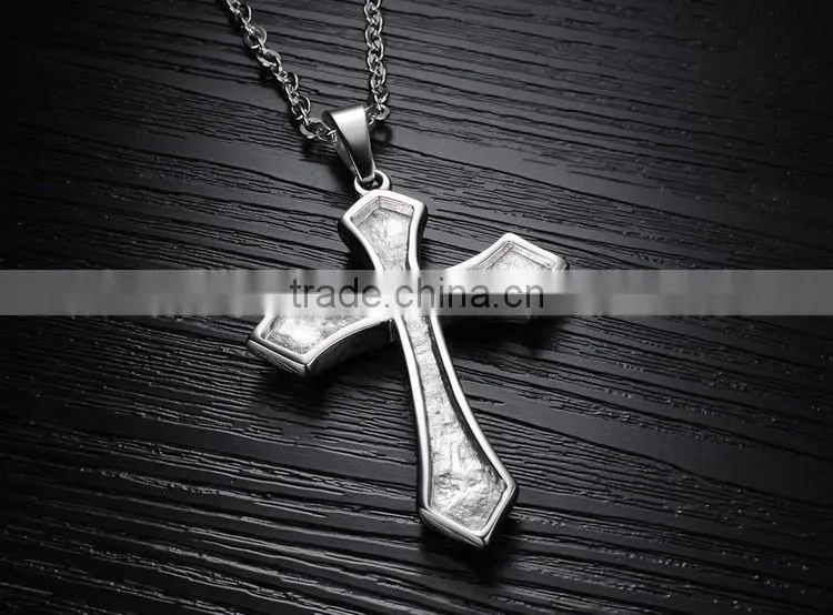 Classic fashion men cross charms pendants necklace include stainless steel chain paypal accept